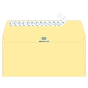 FIS Laid Paper Envelopes Peel & Seal, Pack of 25 Pcs. Cream Color, DL (114 x 229 mm) Size, 100 GSM