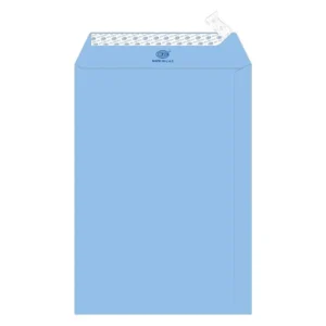 FIS Laid Paper Envelopes Peel & Seal, Pack of 50 Pcs. Blue Color, 10 x 7 Inch, 100 GSM