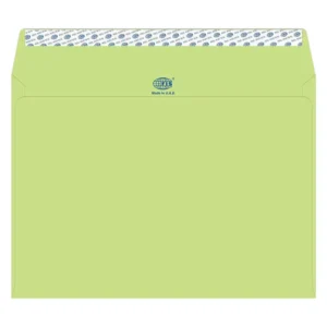 FIS Laid Paper Envelopes Peel & Seal, Pack of 50 Pcs. Green Color, C4 (229 x 324 mm), 100 GSM