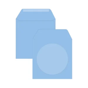 FIS Executive Laid Paper CD/DVD Envelopes Glued with Window, Pack of 25 Pcs. Blue Color, 125 x 125 mm Size, 100 GSM