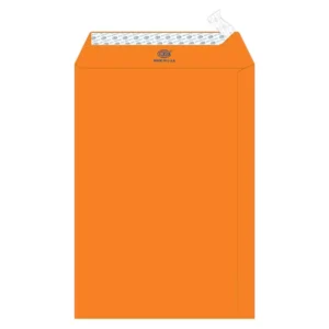FIS Color Envelopes Peel & Seal, Neon Colors, Pack of 50 Pcs. Orange Color, 10 x 7 Inch, 80 GSM