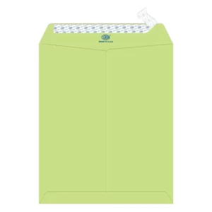 FIS Laid Paper Envelopes Peel & Seal, Pack of 50 Pcs. Green Color, 12 x 10 Inch, 100 GSM