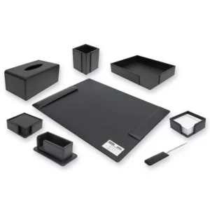 FIS Executive Desk Set 8 pieces, Black Color