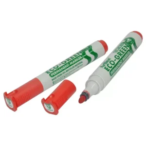 Artline Eco-Green Permanent Marker Red Color with Bullet Nib 2.0mm, Polyester Fibre Tip, Pack of 12 pcs – ARMKEK-177RE