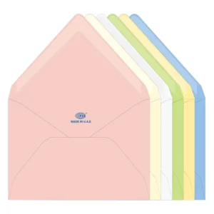 FIS Laid Paper Envelopes Glued, Pack of 25 Pcs. 6 Assorted Colors, 136 x 204 mm Size, 100 GSM