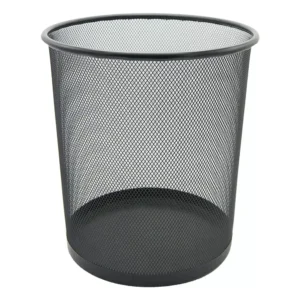 FIS Wire Mesh Waste Baskets Round Net Type, Black Color, 30 x 34.5 cm Size – FSWA103BK