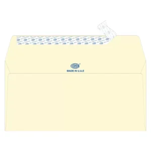 FIS Laid Paper Envelopes Peel & Seal, Pack of 25 Pcs. Camelle Off White Color, DL (110 x 220 mm) Size, 100 GSM