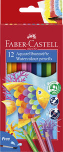 FC FISH DESIGN WATER COLOUR PENCILS 12 COLOUR