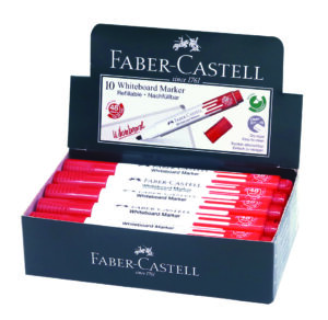 FC WHITEBOARD MARKER CHISEL BOX OF 10PC RED