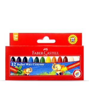FABER-CASTELL WAX CRAYONS ROUND 58MM 11MM 12COLOR