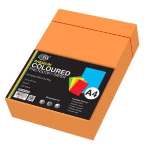 FIS Premium Color Photocopy Paper, 500 Sheets, 80 gsm, Premium Orange Color, A4 Size – FSPWA4POR