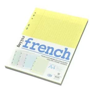 FIS French Ruling, Color Loose Leaves, 100 Sheets, A4 Size – FSPAFRA41004C