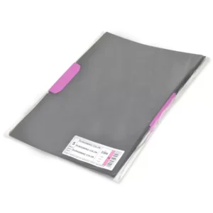 Durable 230408 clip folder Duraswing Color for 30 sheets DIN A4, bag of 5 pieces, anthracite with pink clip