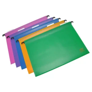 FIS PP Hanging Files with Indicator Pack of 5 Pcs. Assorted Colors, 260 x 365 mm Size – FSHF01AS