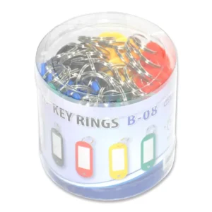 FIS Key Rings 50 Pieces Per Pack, Assorted Colors, 6 x 2.1 cm Size – FSKCB-08