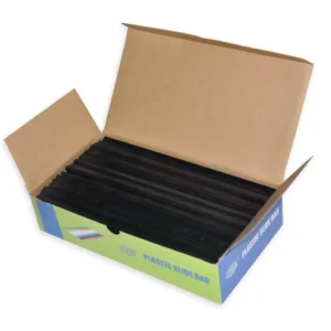 100-Piece FIS Plastic Sliding Bar Black 6mm, 60-Sheets Capacity – FSPG06-BK