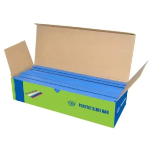 FIS Plastic Sliding Bar 3mm, 30 Sheets Capacity, Blue Color, Box of 100 Pcs. – FSPG03-BL