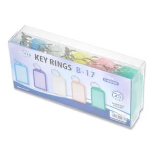 FIS Key Rings 25 Pieces Per Pack, Assorted Colors, 5.6 x 3 cm Size – FSKCB-17