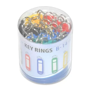 FIS Key Rings 50 Pieces Per Pack, Assorted Colors, 6.8 x 1.8 cm Size – FSKCB-14