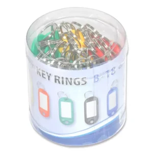FIS Key Rings 50 Pieces Per Pack, Assorted Colors, 5.3 x 2.1 cm Size – FSKCB-18