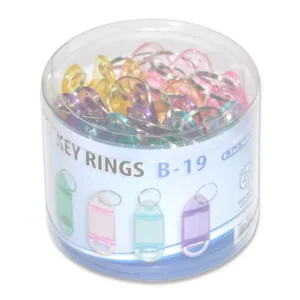 FIS Key Rings 25 Pieces Per Pack, Assorted Colors, 6.3 x 2.5 cm Size – FSKCB-19