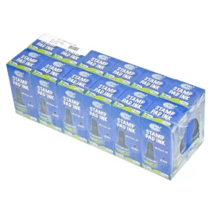 12-Piece FIS Stamp Pad Inks 30 ml, Black Color – FSIK030BK