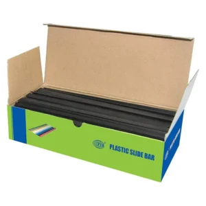 FIS Plastic Sliding Bar 3mm, 30 Sheets Capacity, Black Color, Box of 100 Pcs. – FSPG03-BK