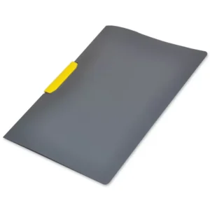 Durable 230404 clip-on folder Duraswing Color for 30 sheets DIN A4, bag of 5 pieces, anthracite with yellow clip