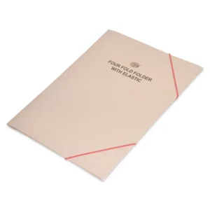 40-Piece FIS Four Fold Folder with Elastic Band, F/S Size, 320gsm, Buff – FSFF12NBF