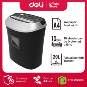Deli Paper Shredder A4 220mm 10 Sheets