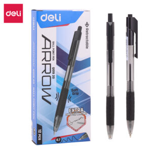 Retractable S/Ballpoint Pen 0.7mm (1×12) (BK)