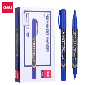Dual Tip Permanent/Marker 0.5mm/1.0mm (1×12) Blue