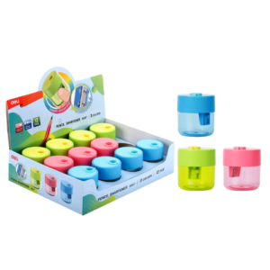 Deli School Pencil Sharpener 1 Hole Cylindrical Type