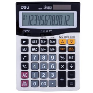 Dual Power Calculator Metal 120 Steps 12 Digits