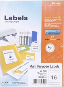 Formtec Label 1600/105×35 Pkt=100sht – FT-GS-1016