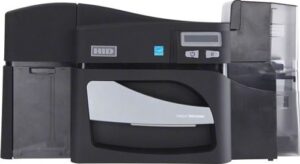 HID Fargo DTC4500e Dual-Sided ID Card Printer, Dual-Sided Card Lamination, Dye Sublimation, Color YMCKO Print Speed 16 sec/card, Black | 055400