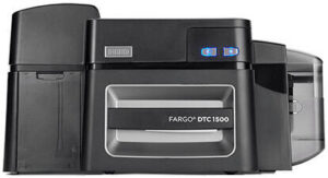 HID FARGO DTC1500 ID Card Printer & Encoder, 300 DPI REsolution, 6sec Per Card/225 Cards Per Hour (YMCKO) Print Speed, Dye-Sublimation/Resin Thermal Transfer Print Method, Black | DTC1500