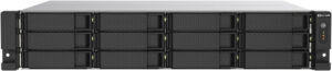 Qnap TS-1273AU-RP 12-Bay NAS Enclosure, AMD V1500B Quad-Core CPU, 8GB DDR4 RAM, 2 x 2.5G Ethernet Ports, 2 x PCIe 3.0 , 1 x Type-A USB 3.2 / 2 x Type-C USB 3.2, Gray | TS-1273AU-RP-8G