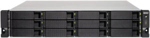QNAP 12-Bay 2U Rackmount NAS, 10GbE-ready, entry-level rackmount NAS for SMB featuring two SFP+ ports and one PCIe 2.0 2 slot, Black | TS-1232XU-4G